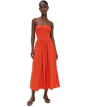 Stateside Voile Mixed Media Tube Dress - Red