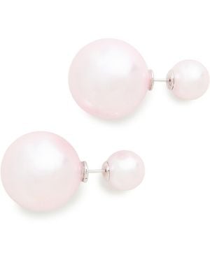 Shashi Double Ball Rose Pearl Earrings - Black
