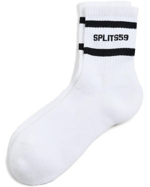 Splits59 Logo Stripe Quarter Socks - White