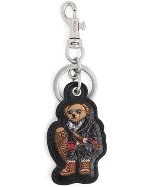 Polo Ralph Lauren Leather Holiday Bear Keyfob - White