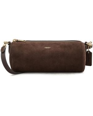 COACH Suede Barrel Bag - Brown