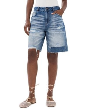 Sea Milene Denim Knee Shorts - Blue