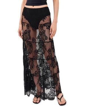 Runaway the Label Enola Tiered Lace Maxi Skirt - Black
