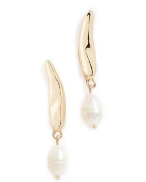 Ettika Liquid Luxe Pearl Earrings - White