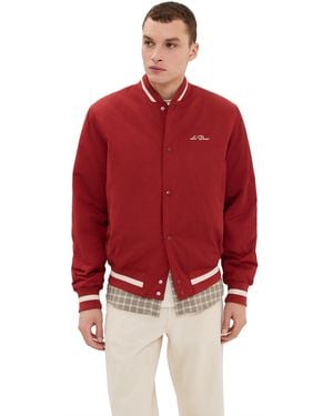 Les Deux Tech Varsity Jacket - Red