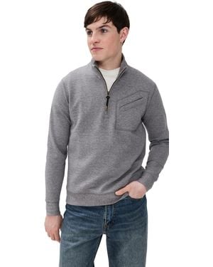 Billy Reid Quilted Half Zip - Gray