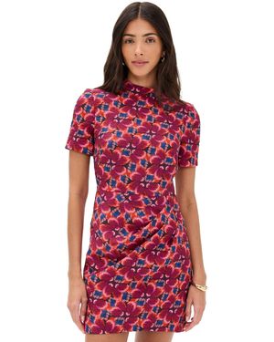Saloni Draped Mini Dress - Red