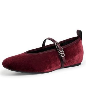 Rag & Bone Spire Velvet Mary Janes - Red