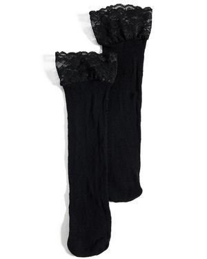 Stems Floral Fishnet Socks - Black