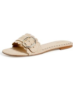 Larroude Ivy Broderie Slides - Black