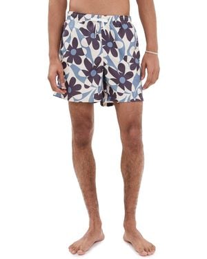 Bather Pastel Daisy Trip Swim Trunks 5 - Blue