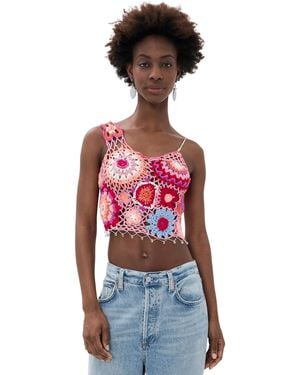 Free People Fiorella Crochet Tank - Red