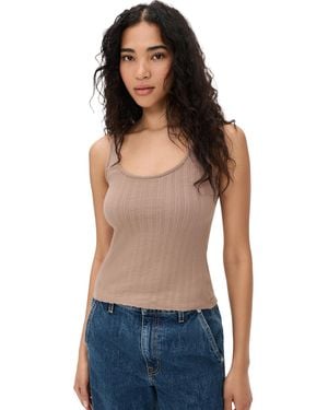 L'Agence Adira Scoop Neck Tank - Blue