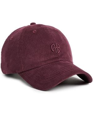 Anine Bing Jeremy Corduroy Baseball Cap - Red