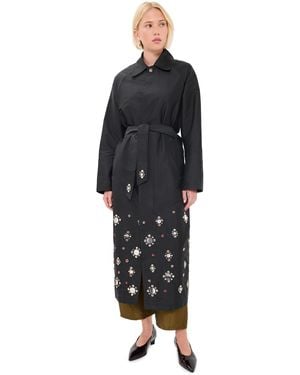 Chan Luu Techno Taffeta Trench Coat - Black