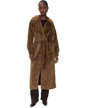 THE GARMENT Bianchi Long Faux Fur Coat - Brown