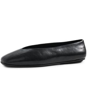 Jeffrey Campbell Fathom Leather Flats - Black