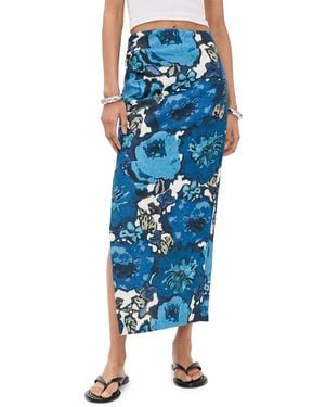 SIR. Camellia Midi Skirt - Blue