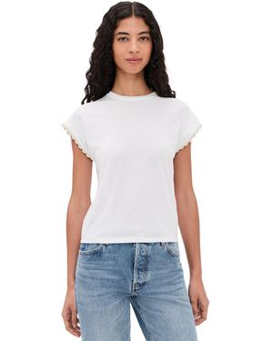FRAME The Crochet Muscle Tee - White