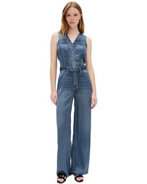 Rag & Bone Miramar Satin Sleeveless Jumpsuit - Blue