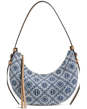 Tory Burch Romy Denim Half Moon Bag - Blue