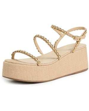 Larroude Gio Milanina Flatform Sandals - White