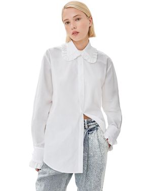 Tanner Fletcher Pippa Ruffle Button Down Shirt - White