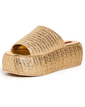 Simon Miller Metallic Raffia Cloudy Platform Sandals - Multicolour