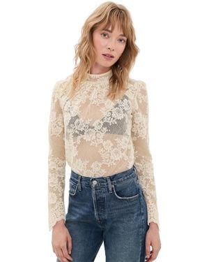 Self-Portrait Sequin Lace Top - Blue