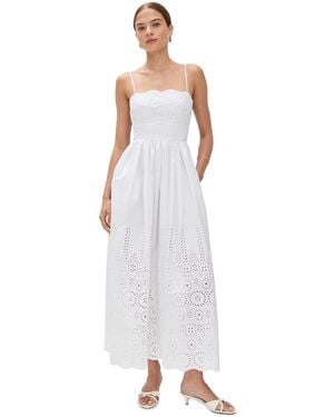Susana Monaco Embroidered Poplin Open Back Dress - White
