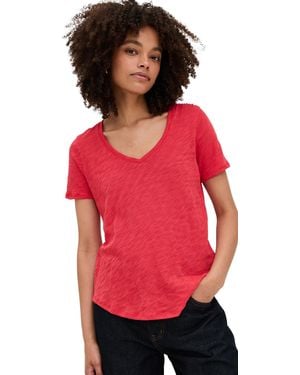 ATM Slub Jersey Classic V Neck Tee - Red