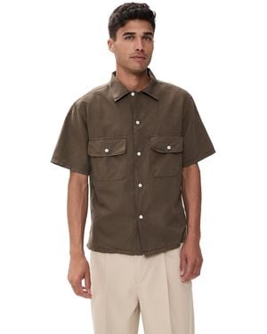 KNICKERBOCKER Cotton Linen Shirt - Brown