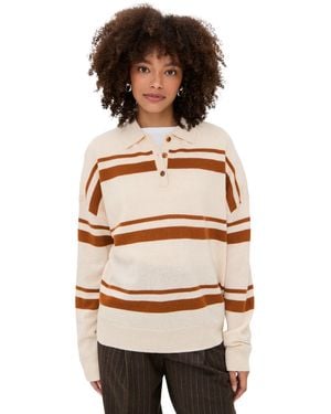 RENGGLI Cashmere Striped Polo - Black