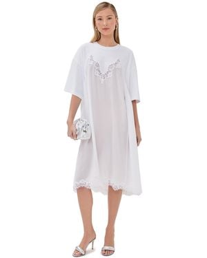 Stella McCartney Lingerie Lace Insert Dress - White