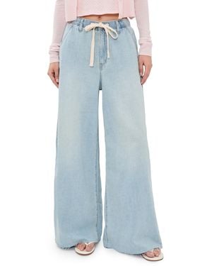 DAZE Cabana Wide Leg Pull On Jeans - Blue