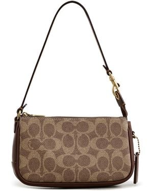 COACH Recycled Signature Leather 18 Plaza Bag - White
