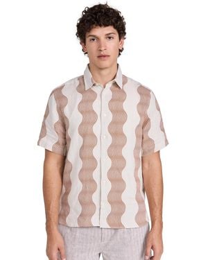 Frescobol Carioca Castro Duo Cabana Stripe Shirt - Pink