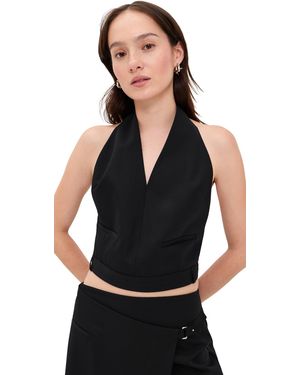 St. Agni Upside Down Wool Halter Top - Black