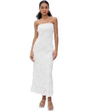 Endless Rose Strapless Ruffled Maxi Dress - White