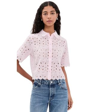FRAME The Paisley Eyelet Top - White