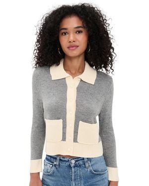 RE/DONE Pearl Contrast Cardigan - Black