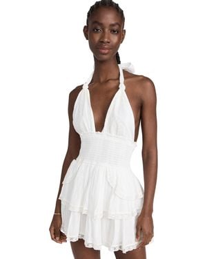 LoveShackFancy Deanna Halter Dress - White