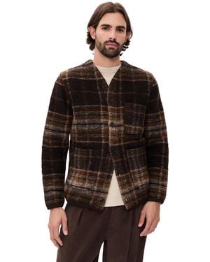 Universal Works Pino Wool Fleece Cardigan - Black