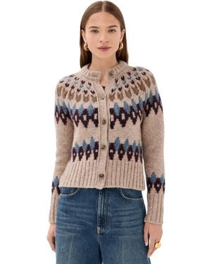 Veronica Beard Christina Fair Isle Cardigan - Black