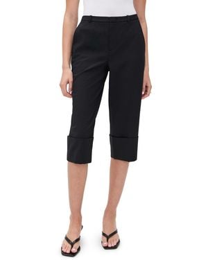 Vince Mid Rise Cuffed Cropped Pant - Black