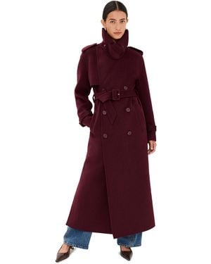 Jonathan Simkhai Rumi Belted Long Coat - Purple
