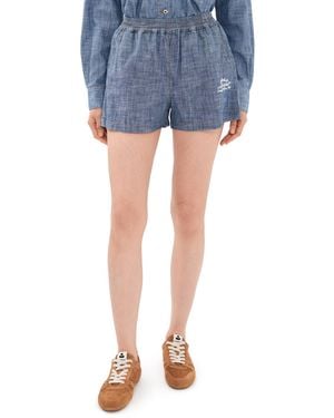 Off-White c/o Virgil Abloh Chambray Denim Pajama Shorts - Blue