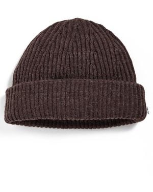 NN07 Merino Rib Knit Beanie - Brown