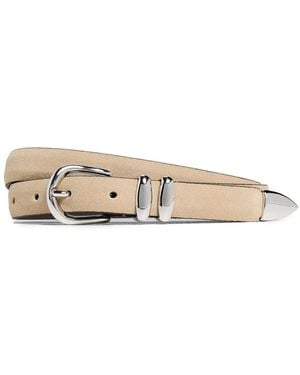 Anderson's Skinny Double Fastener Leather Belt - Natural