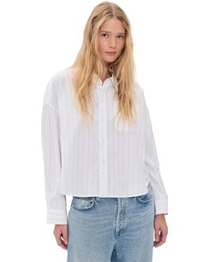 Denimist Bailey Cropped Button Down Shirt - White